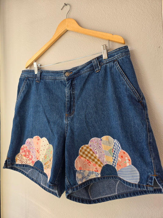 The Toulouse Shorts - Upcycled Vintage Shorts w/ Dresden Quilt Patches