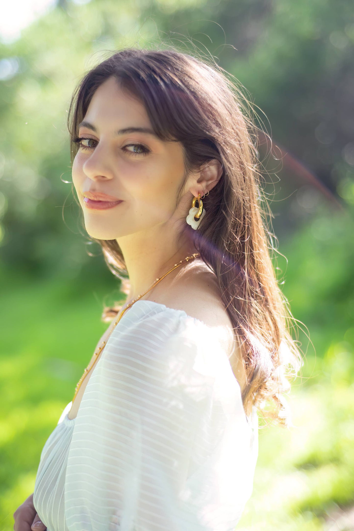 Dazy Nights in Cloud - 18K Gold Plated Hoop