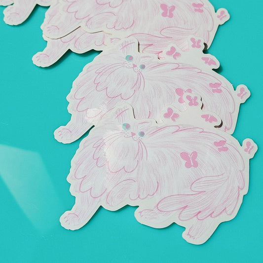 Butterfly Cat Clear Sticker