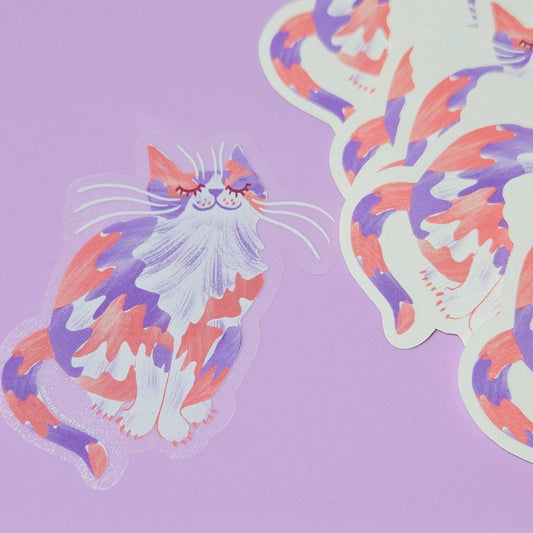 Calico Cat Clear Sticker