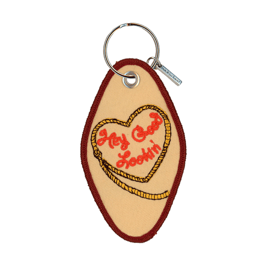 Hey Good Lookin' Embroidered Keychain