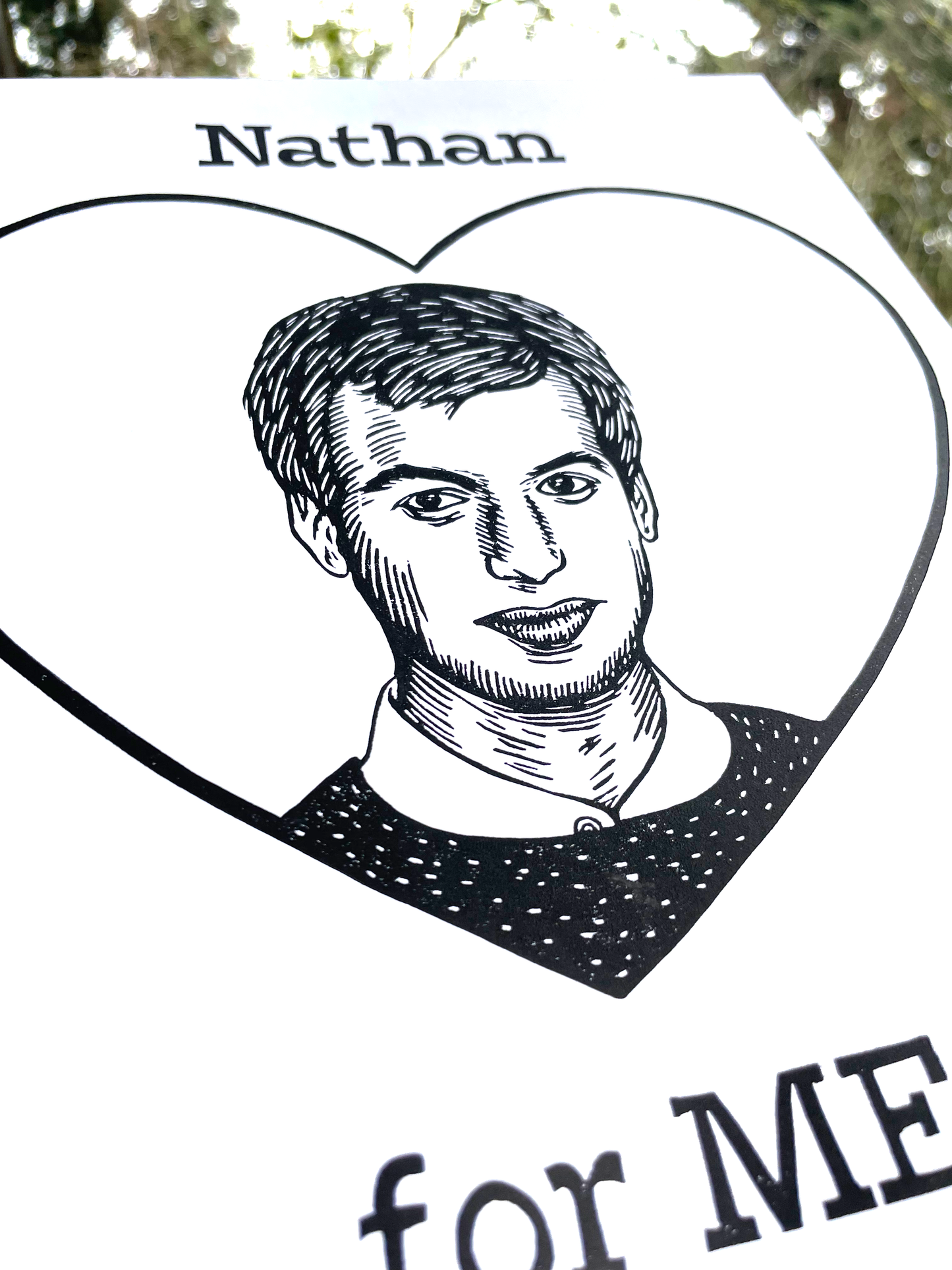 Nathan Fielder Linocut Print