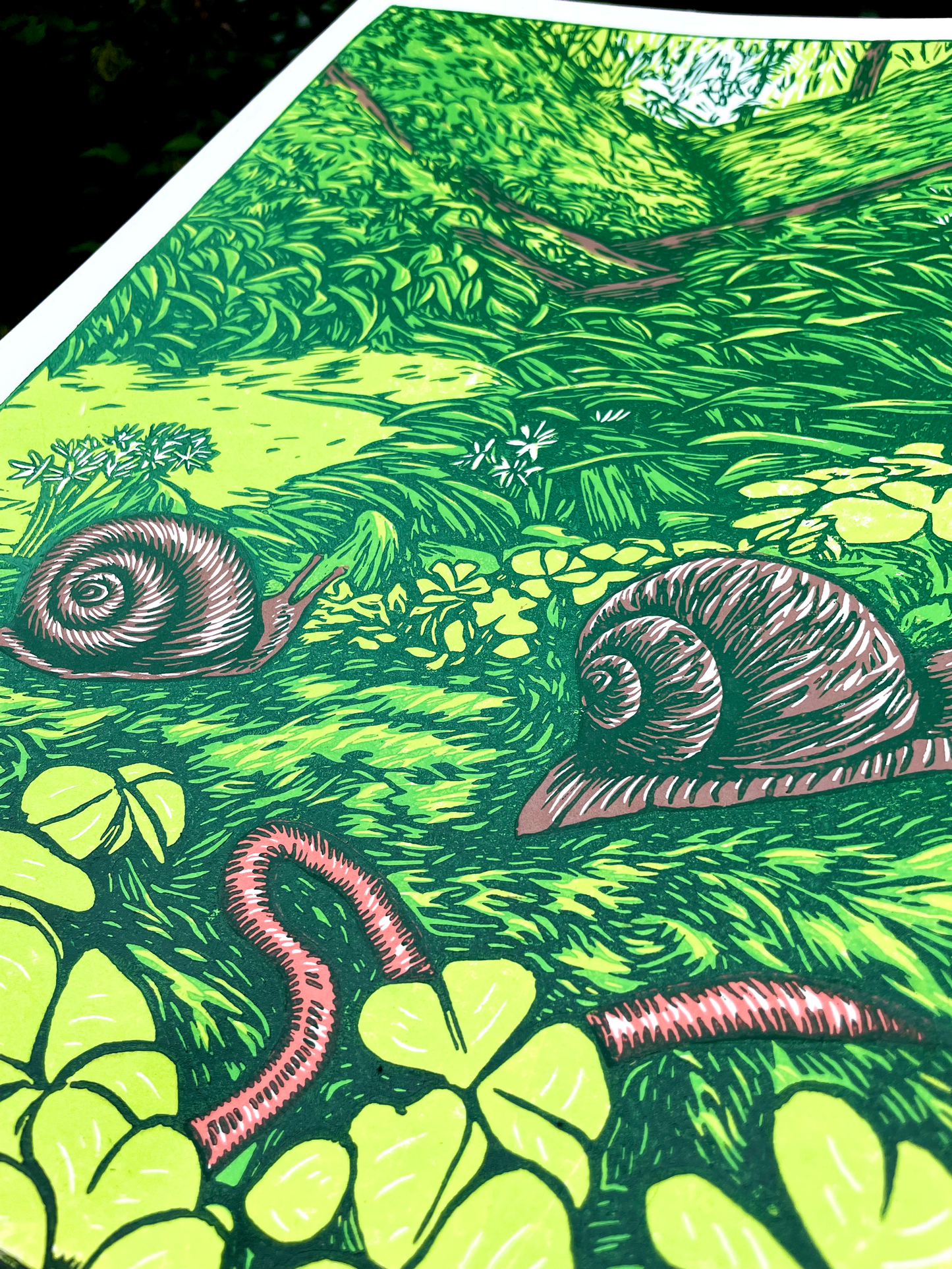 PNW Nature Linocut Print