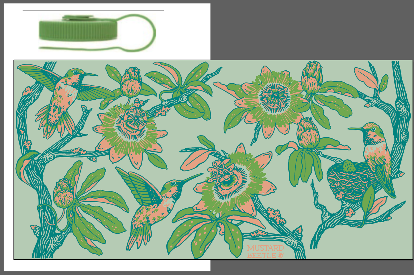 32oz Nalgene: Hummingbirds