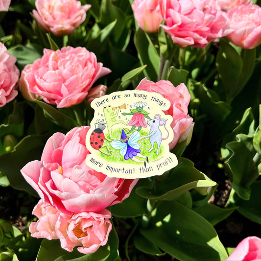 More Important Than Profits Sticker