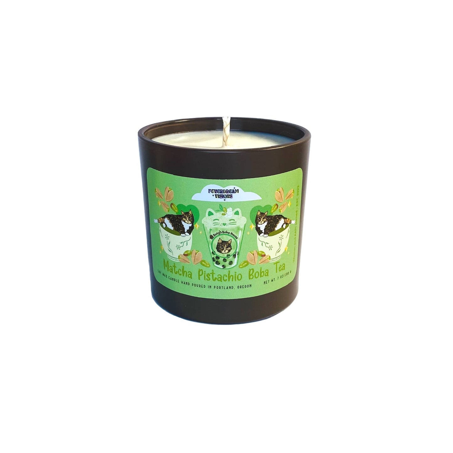 Matcha Pistachio Boba Tea Candle