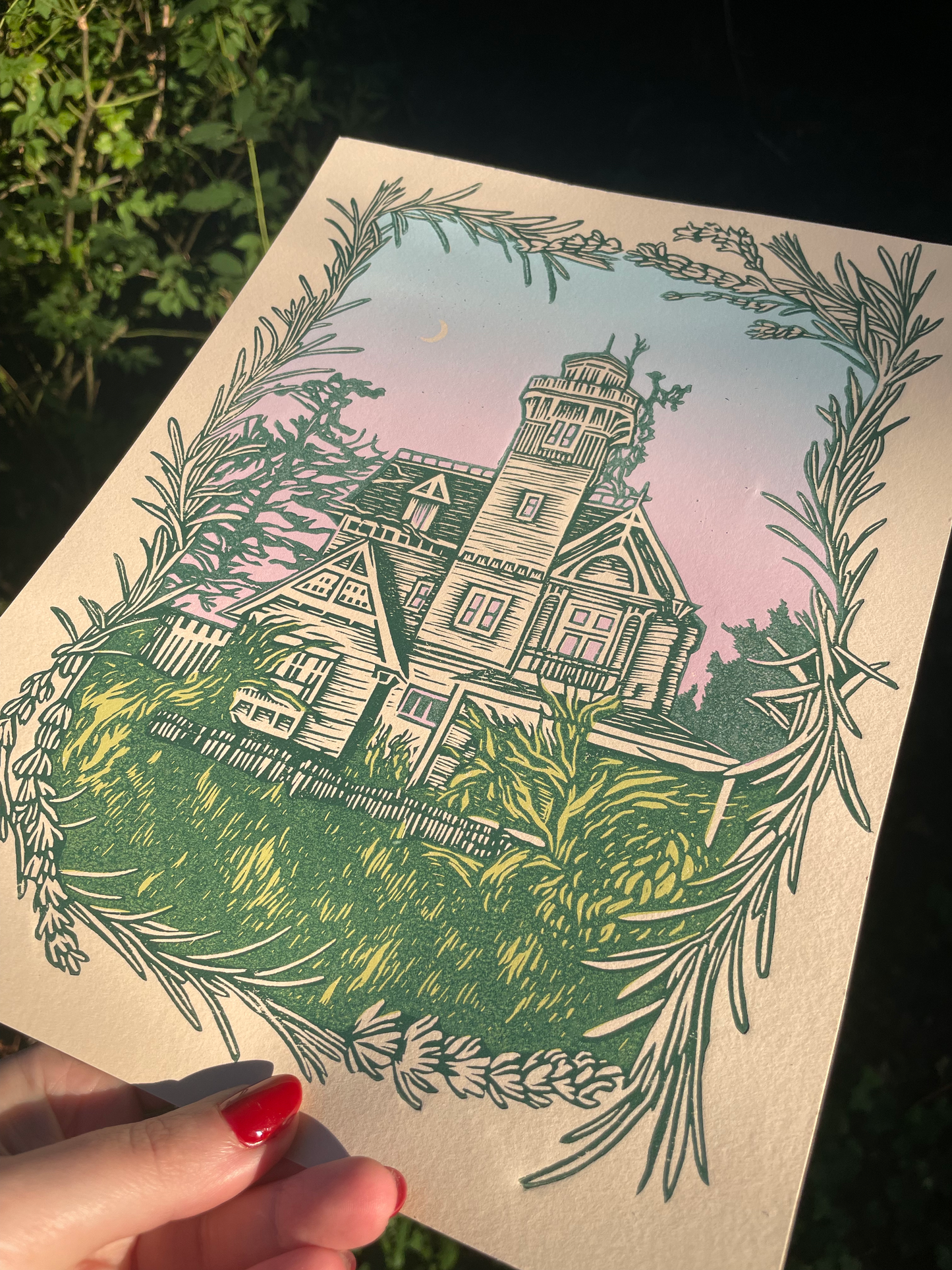 Practical Magic Linocut Print
