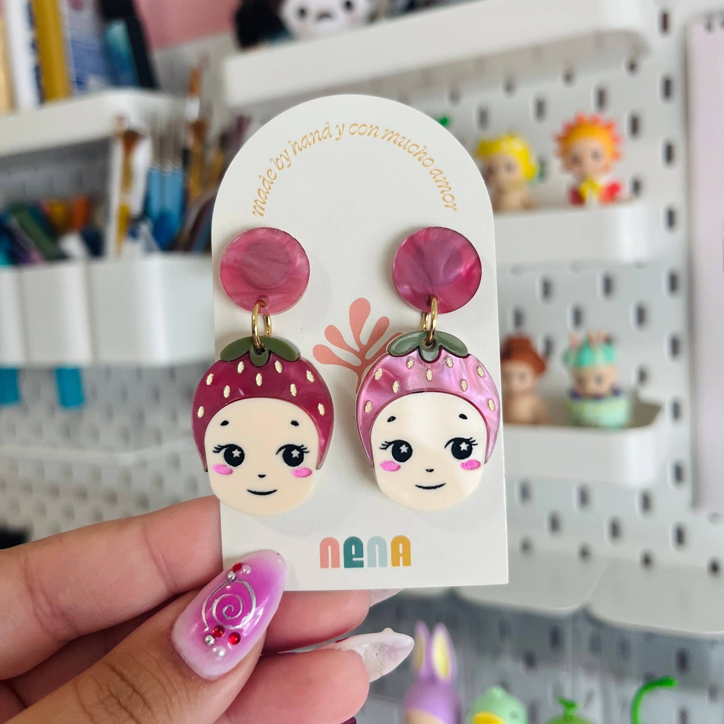 Strawberry Sonny Angel Earrings