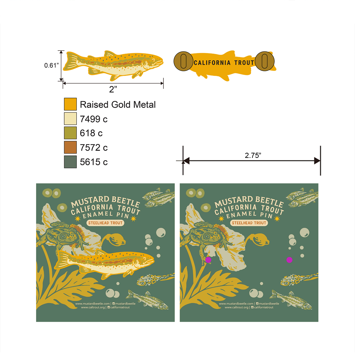 Enamel Pin: Steelhead Trout for CalTrout