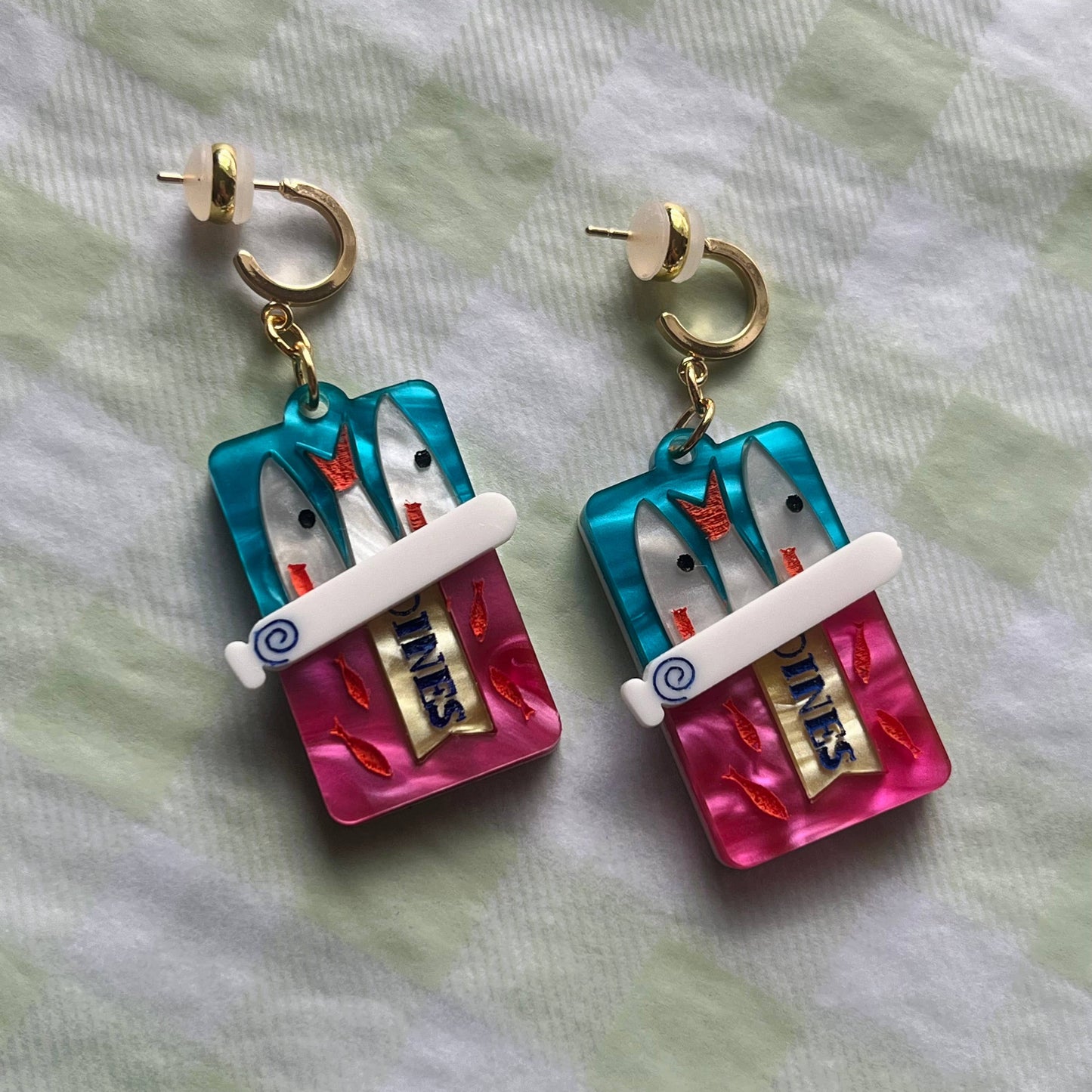 Sardine Can Food Acrylic Lightweight Earrings