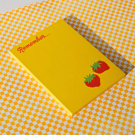 Remember Strawberry - Risograph Notepad