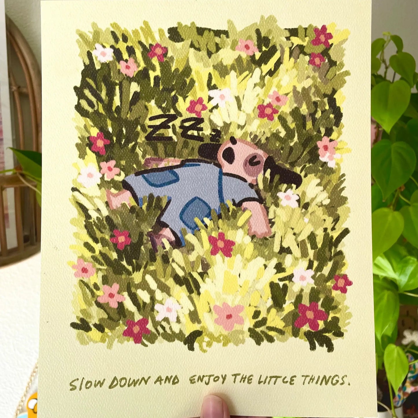 Snoozing Pup Art Print 8x10