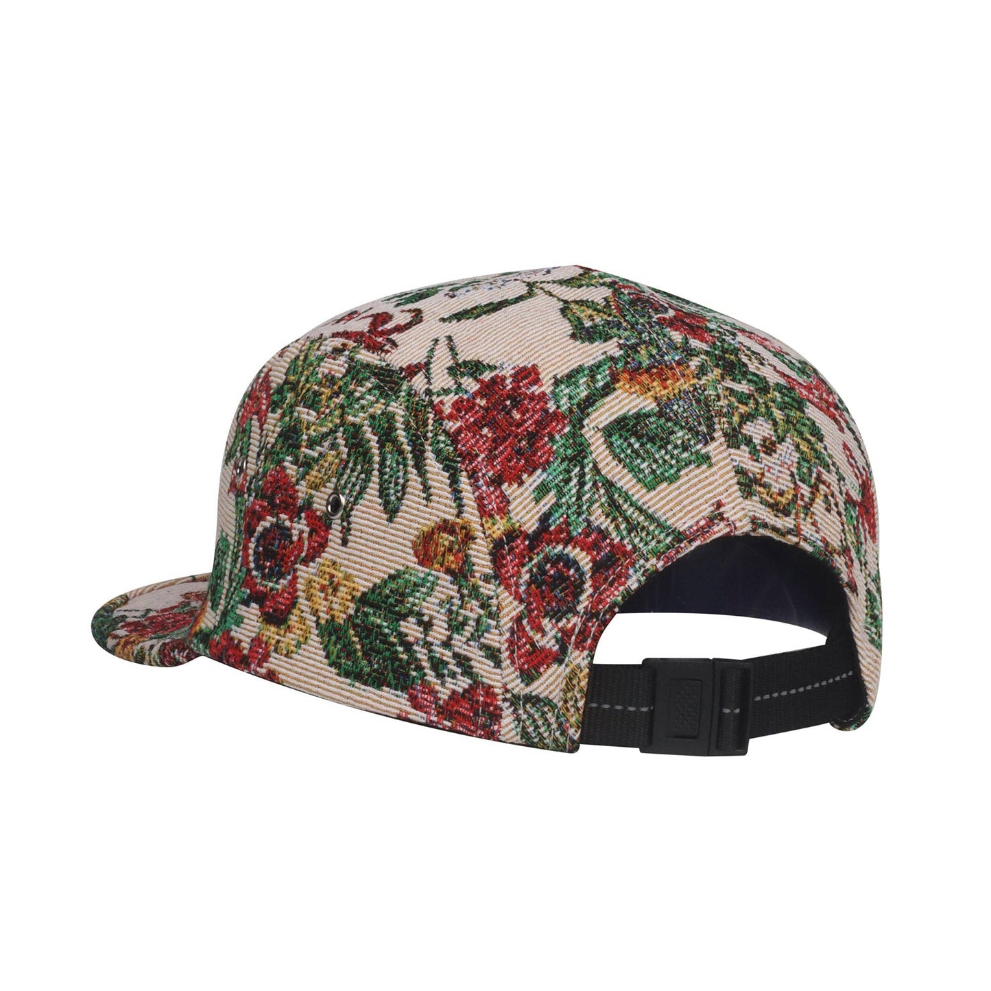 Bold Floral Jacquard 5 Panel Camp Cap