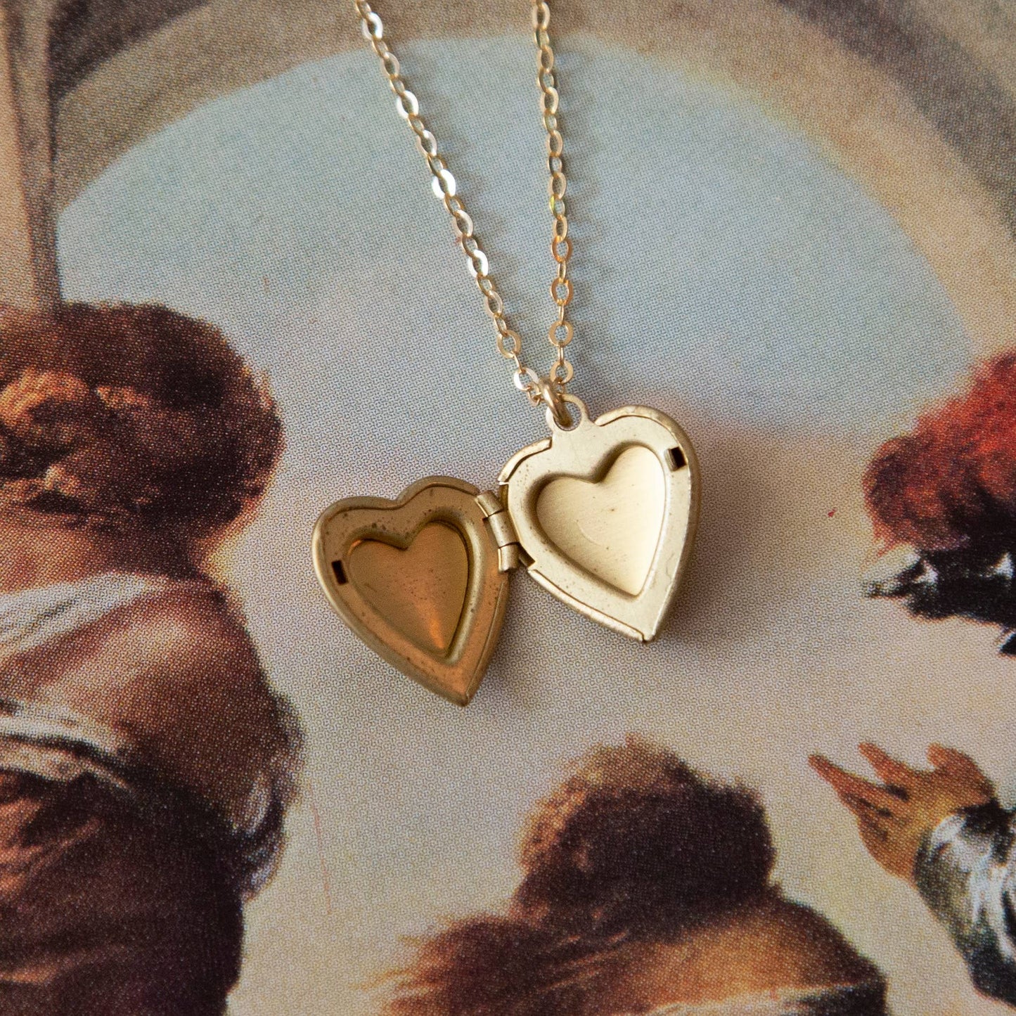 Vintage Mini Heart Locket Necklace