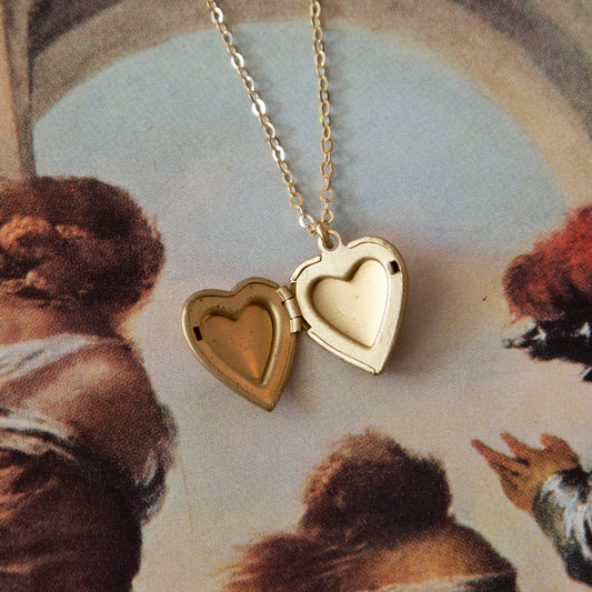 Vintage Mini Heart Locket Necklace