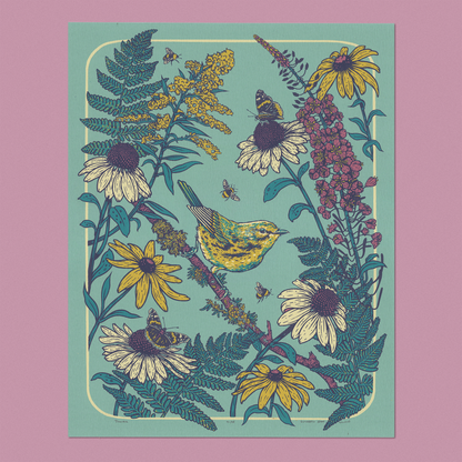 Prairie Warbler Giclee Print 11x14"