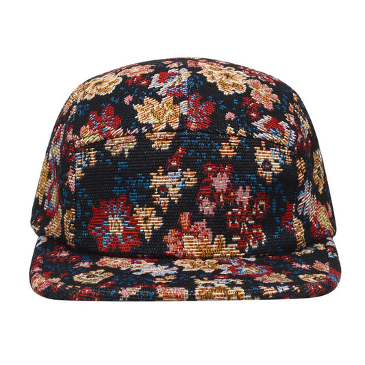 Floral Jacquard 5 Panel Hat Camp Cap