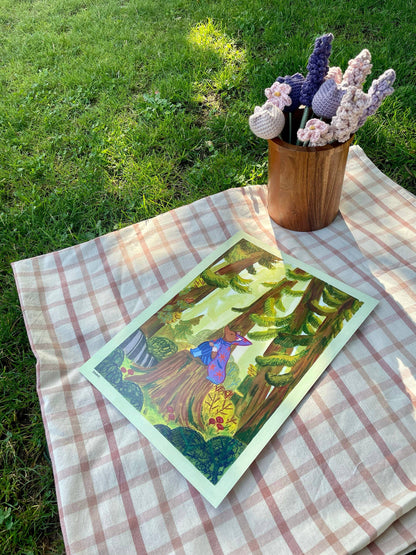 Wizard Fox in the Forest Illustration