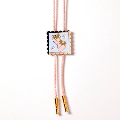 Strawberry Stamp Bolo Tie