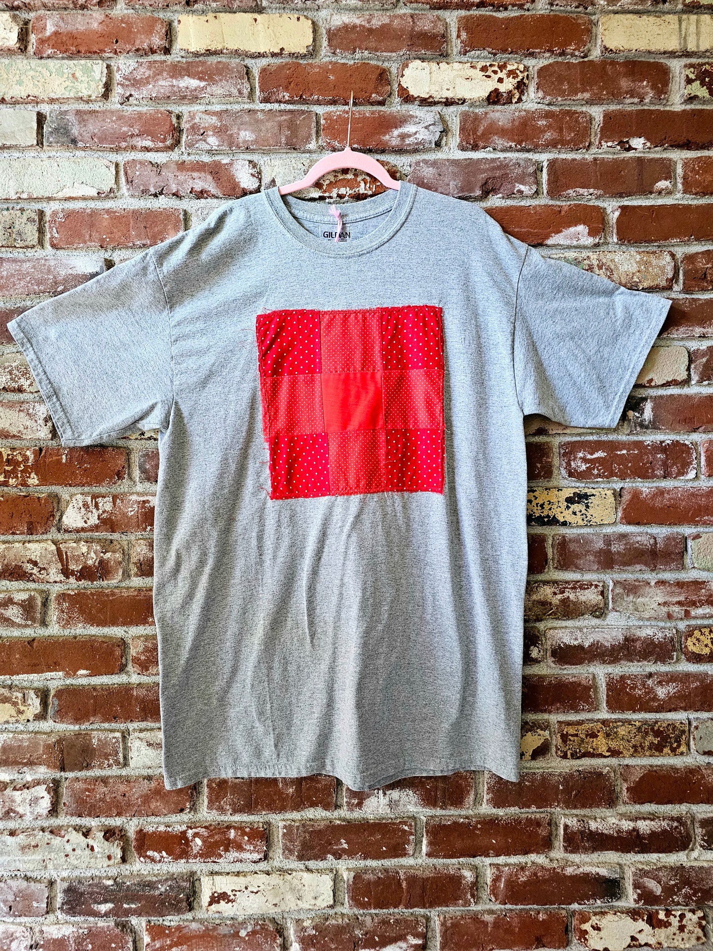 The "Meelo" Tee - Upcycled Gray Quilt Patch T-Shirt