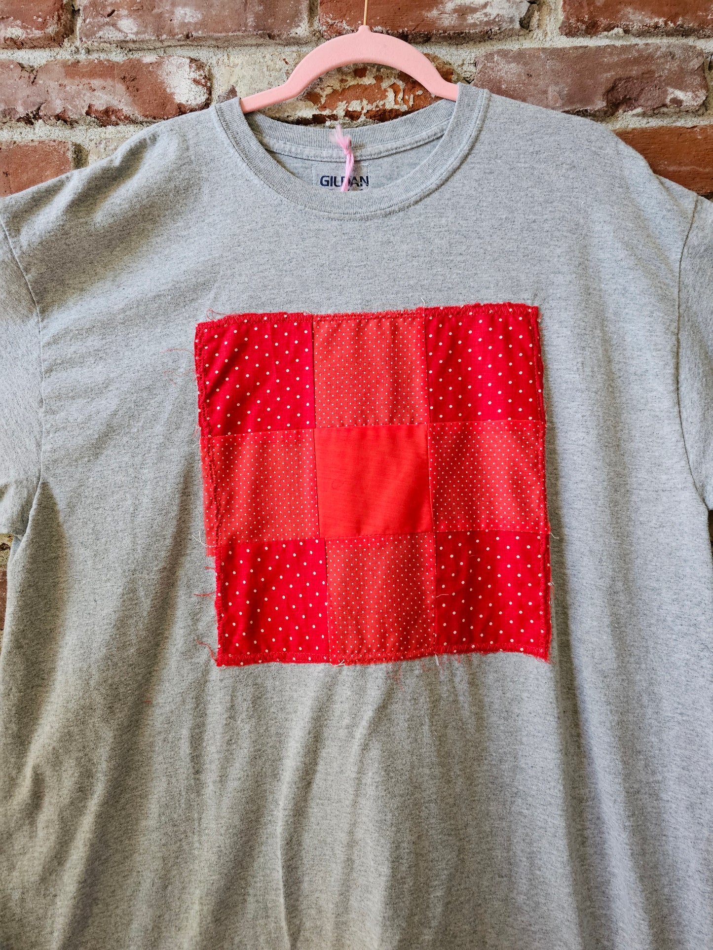 The "Meelo" Tee - Upcycled Gray Quilt Patch T-Shirt