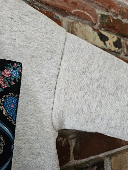 The Buttercup Crewneck w/ Vintage Heart Fabric Patches