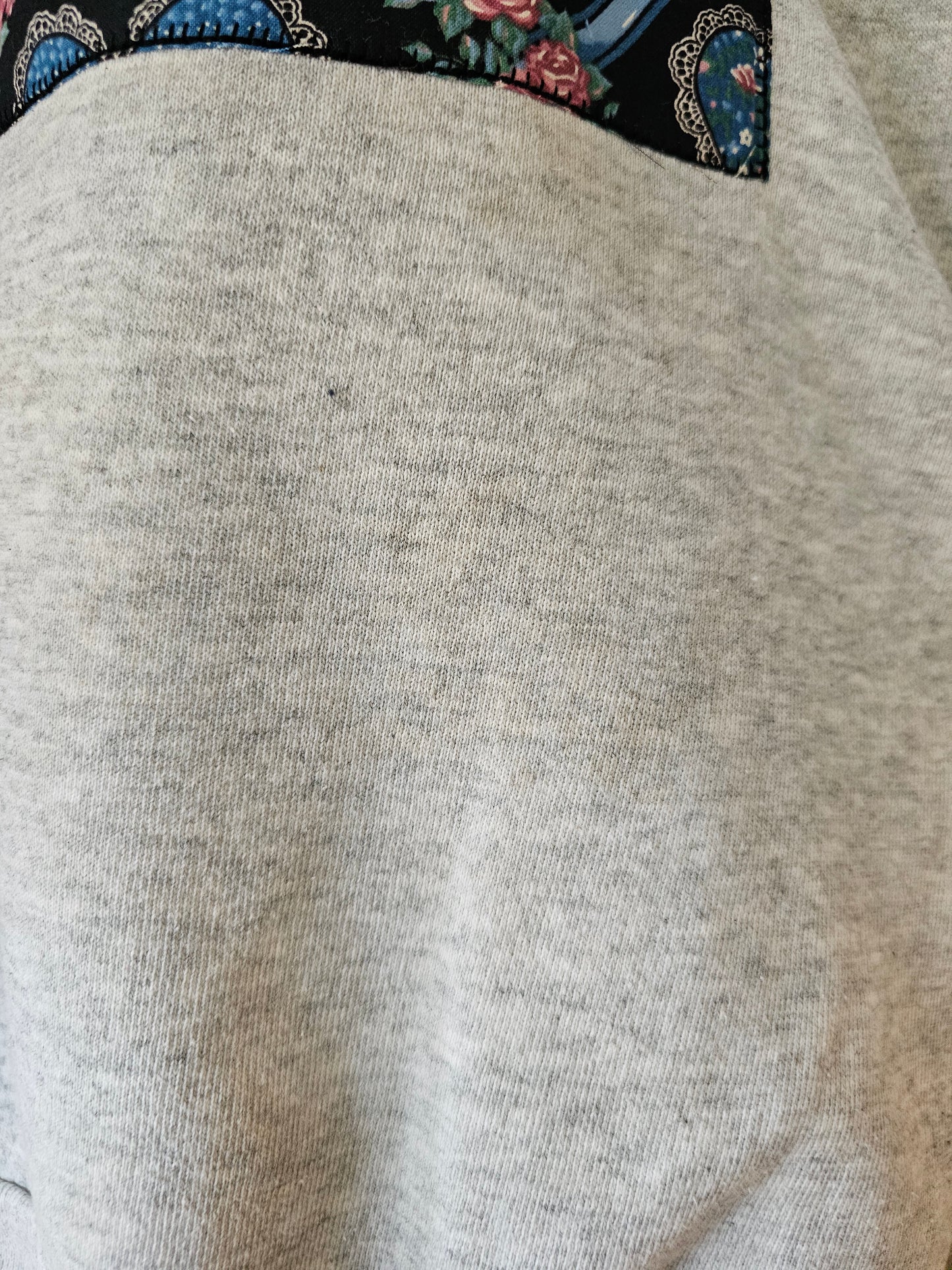 The Buttercup Crewneck w/ Vintage Heart Fabric Patches