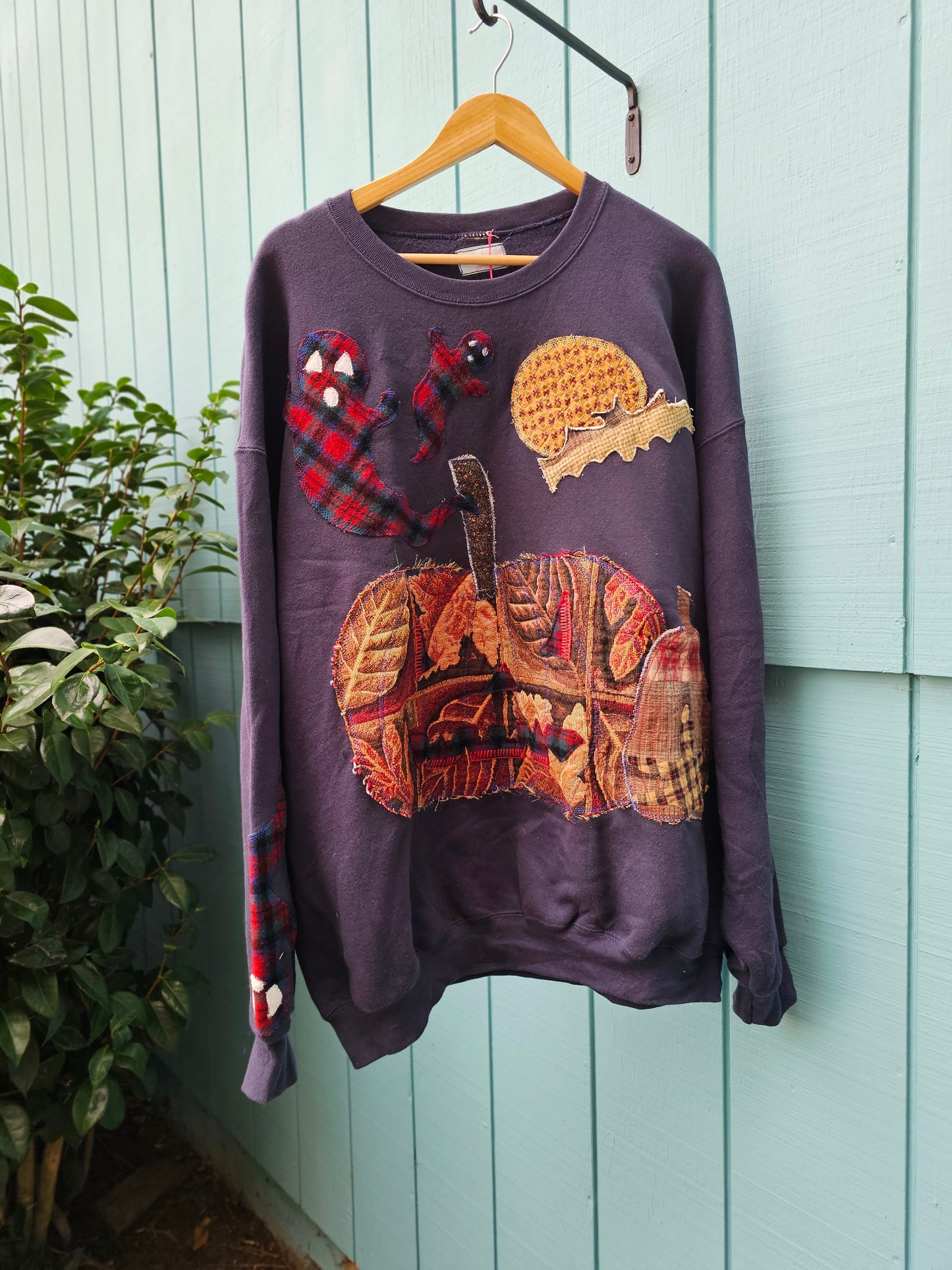 The "Ghost" Halloween Appliqued Crewneck - Sample