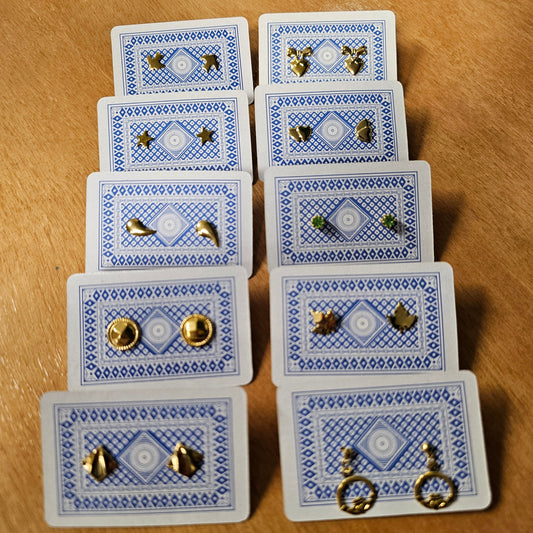 Vintage Gold Stud Earrings - Variety