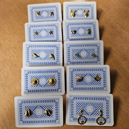 Vintage Gold Stud Earrings - Variety