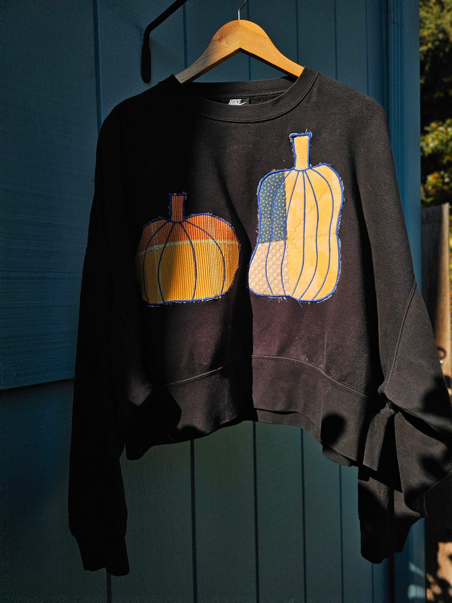 The "Charm" Crewneck - Upcycled Crewneck with Appliquéd Gourds