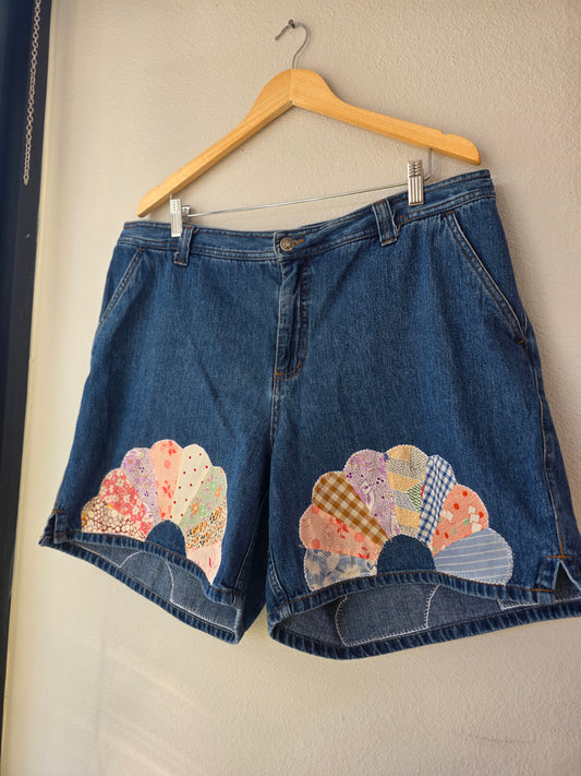 The Toulouse Shorts - Upcycled Vintage Shorts w/ Dresden Quilt Patches