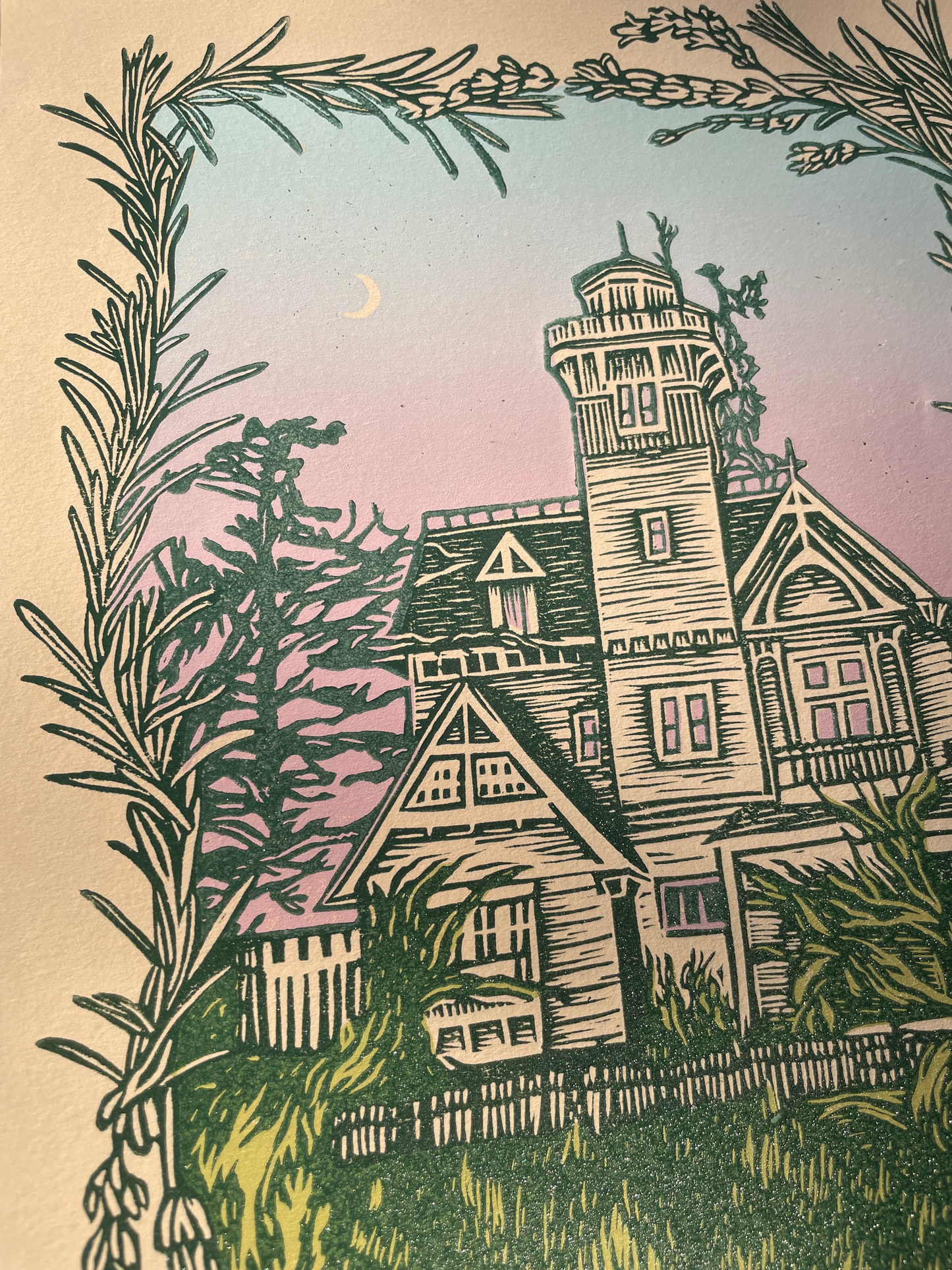 Practical Magic Linocut Print