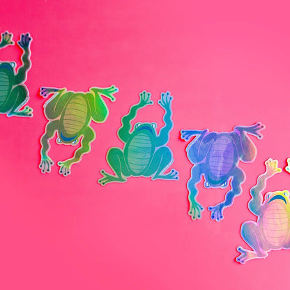 Panic Frog Holographic Sticker