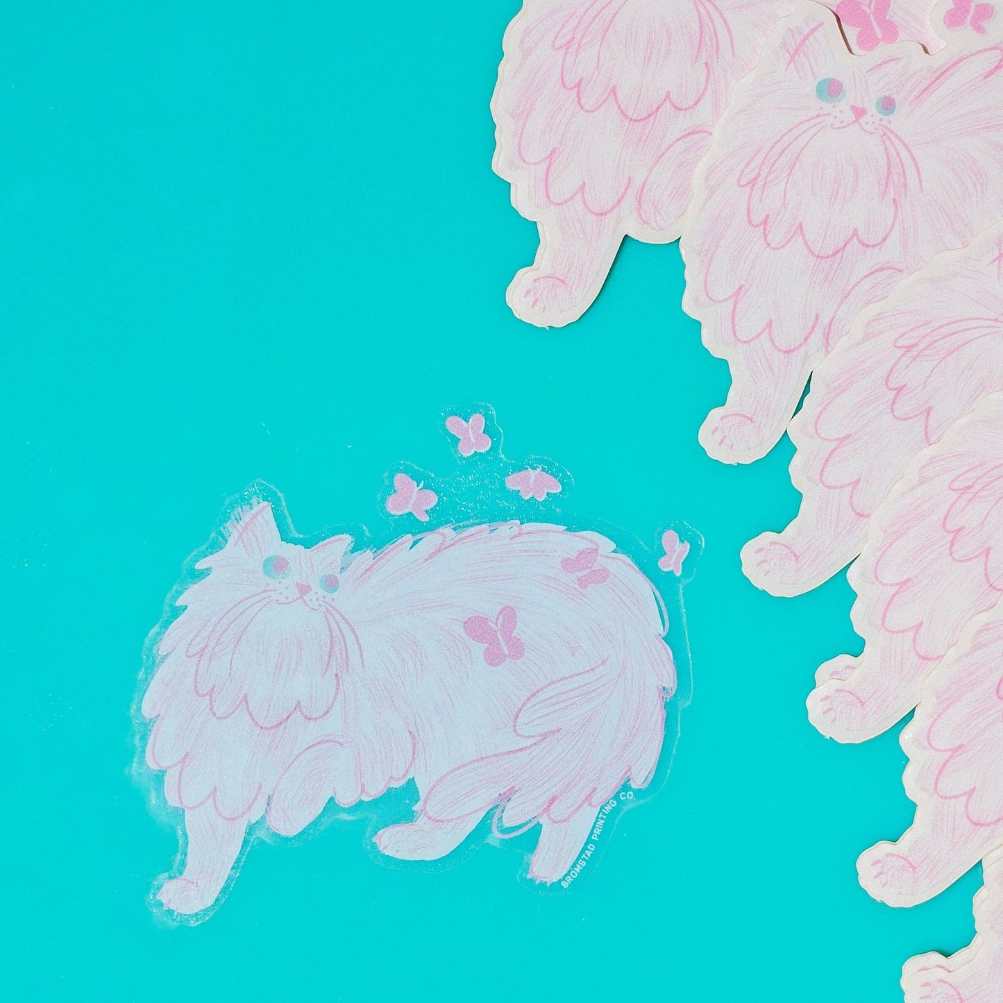 Butterfly Cat Clear Sticker