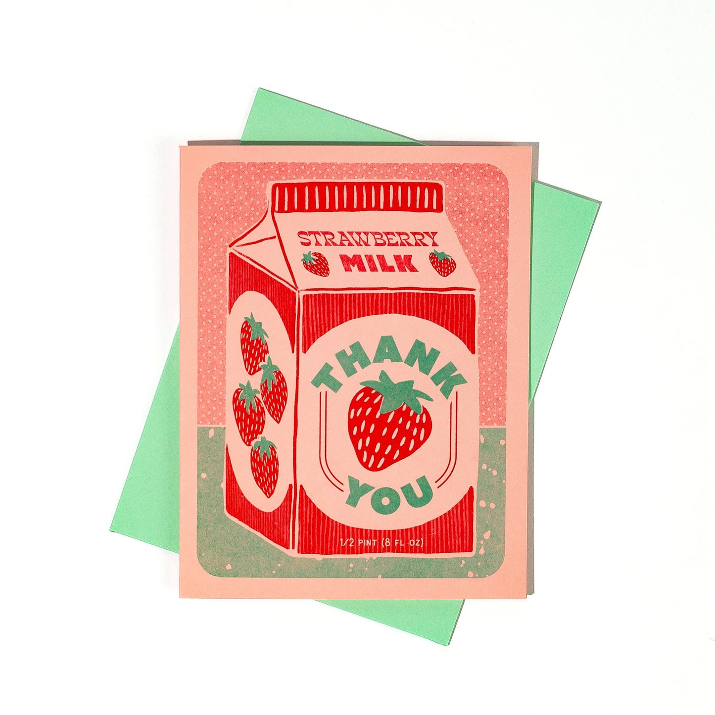 Strawberry Milk Thank You - Risograph Card