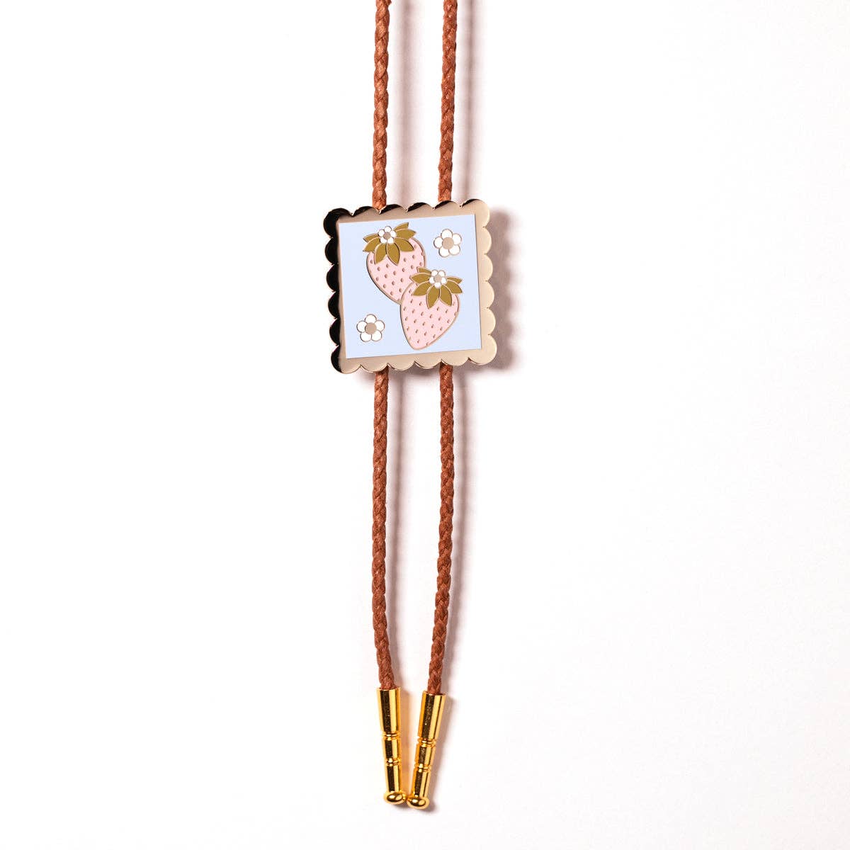 Strawberry Stamp Bolo Tie
