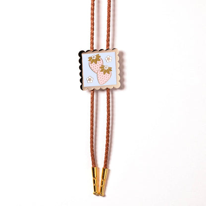 Strawberry Stamp Bolo Tie