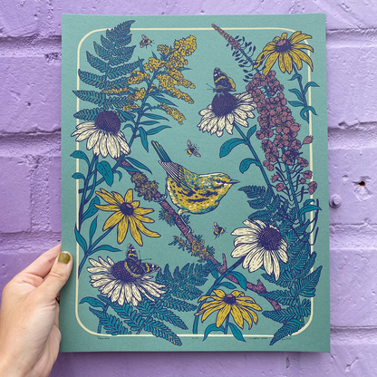 Prairie Warbler Giclee Print 11x14"