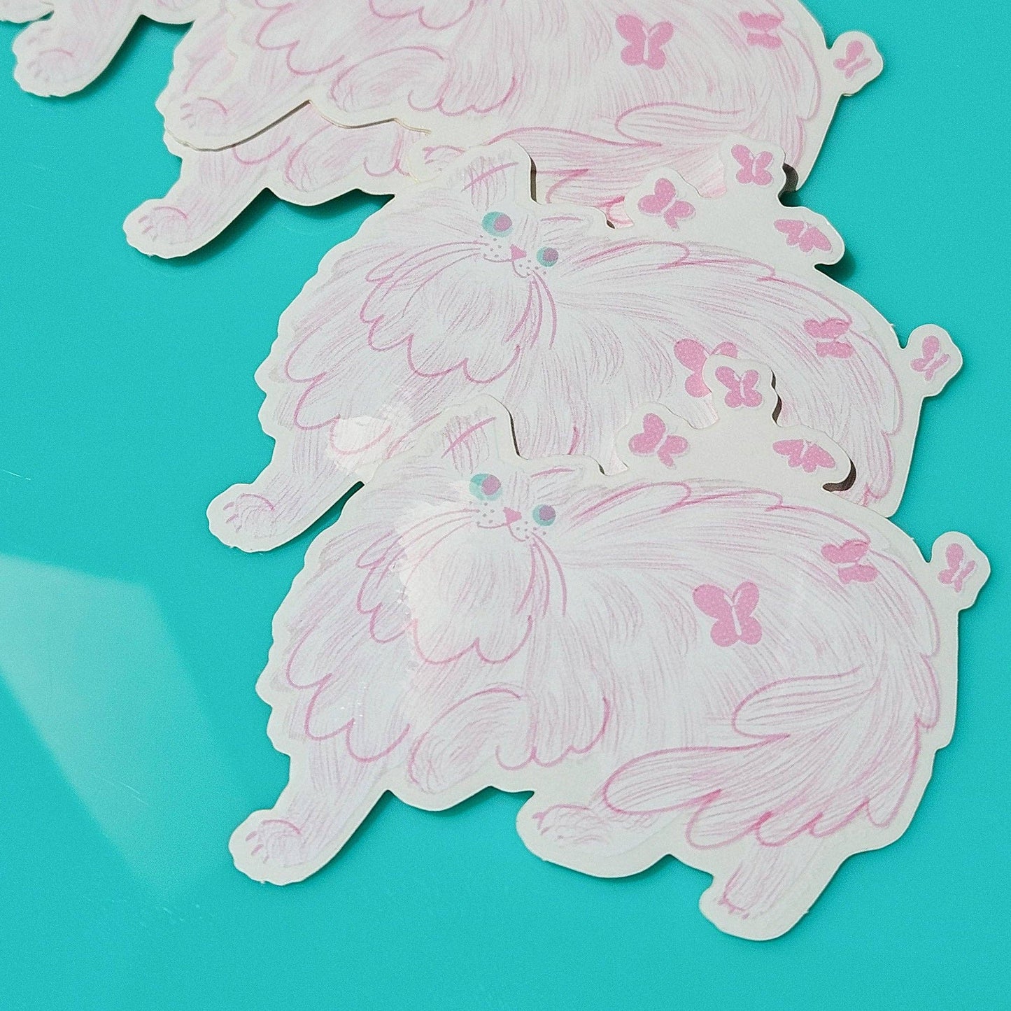 Butterfly Cat Clear Sticker