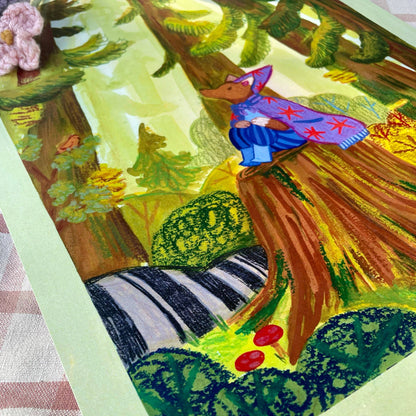 Wizard Fox in the Forest Illustration