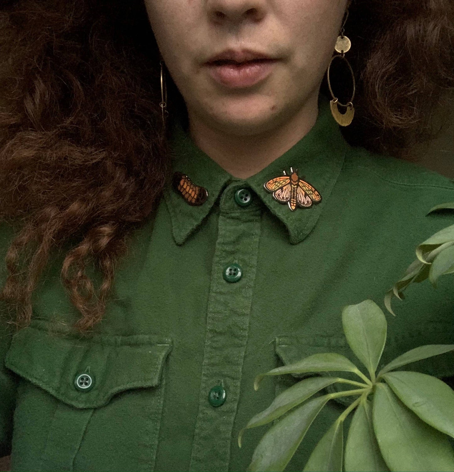 Isabella Tiger Moth Pin Set (woolly bear caterpillar)