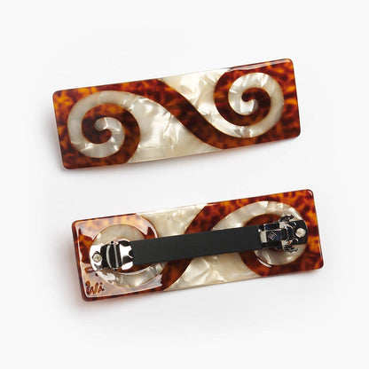 Twin Spiral French Barrette Tortoise - Acetate Hair Clip