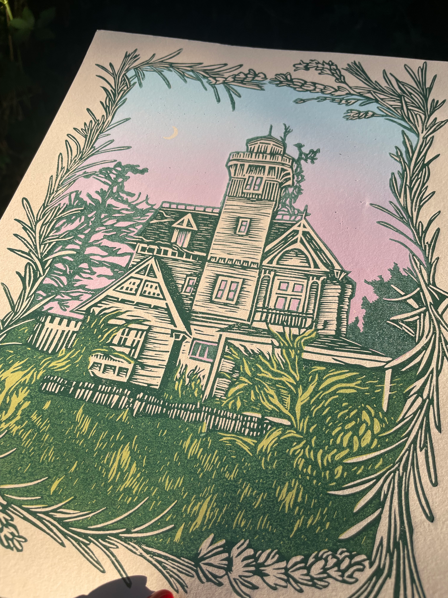 Practical Magic Linocut Print