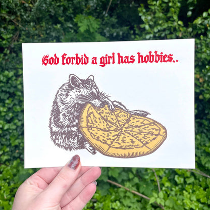 Raccoon Linocut Print