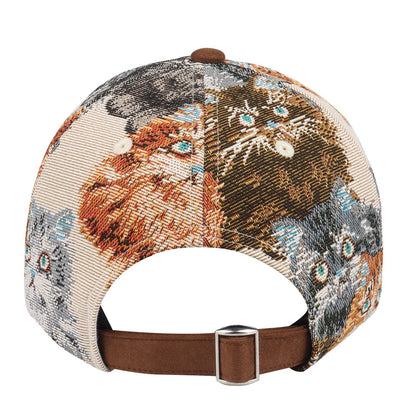 Jacquard Cat Tapestry Baseball Cap