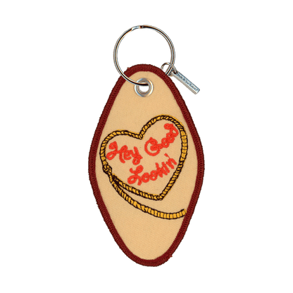 Hey Good Lookin' Embroidered Keychain
