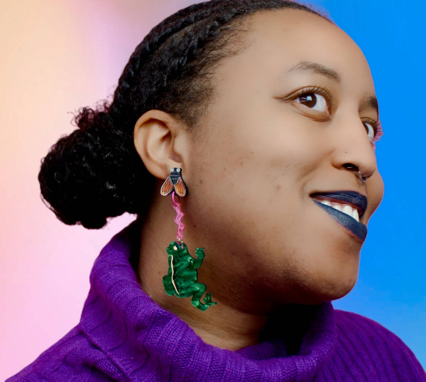 Frog and Fly Earrings