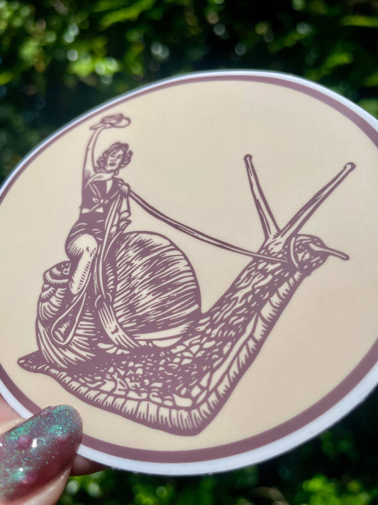Cowgirl Snail Sticker