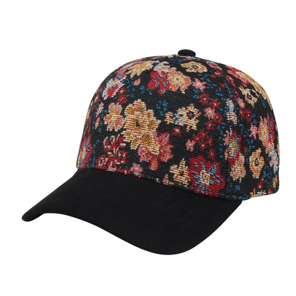 Dark Floral Tapestry Baseball Cap